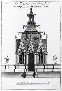 1750年至1852年出版的“中国寺庙新设计”中的一部分寺庙的高度 作者 威廉在Halfpenny之后